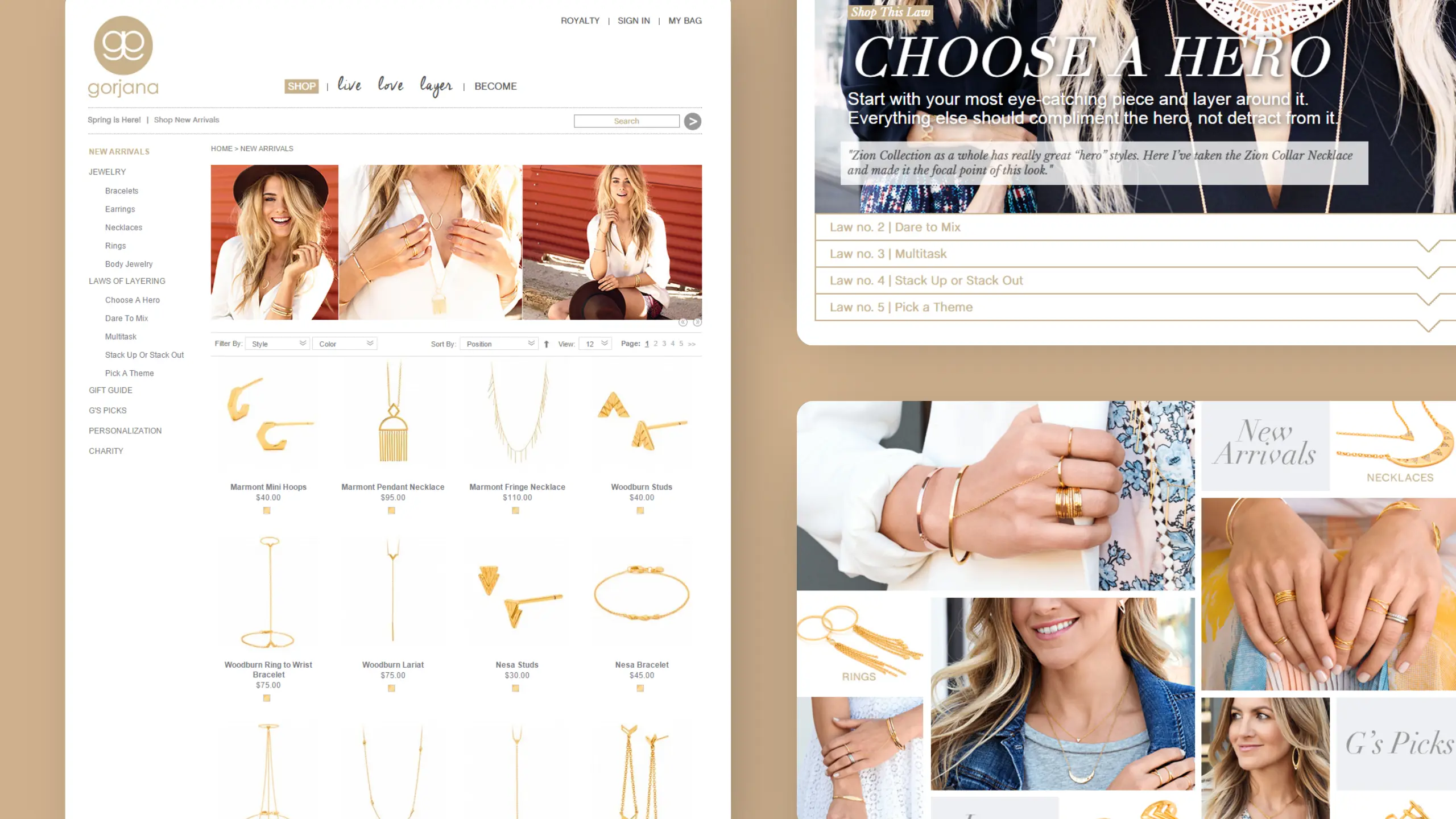 Gorjana website ecommere shopify subscription design development agency