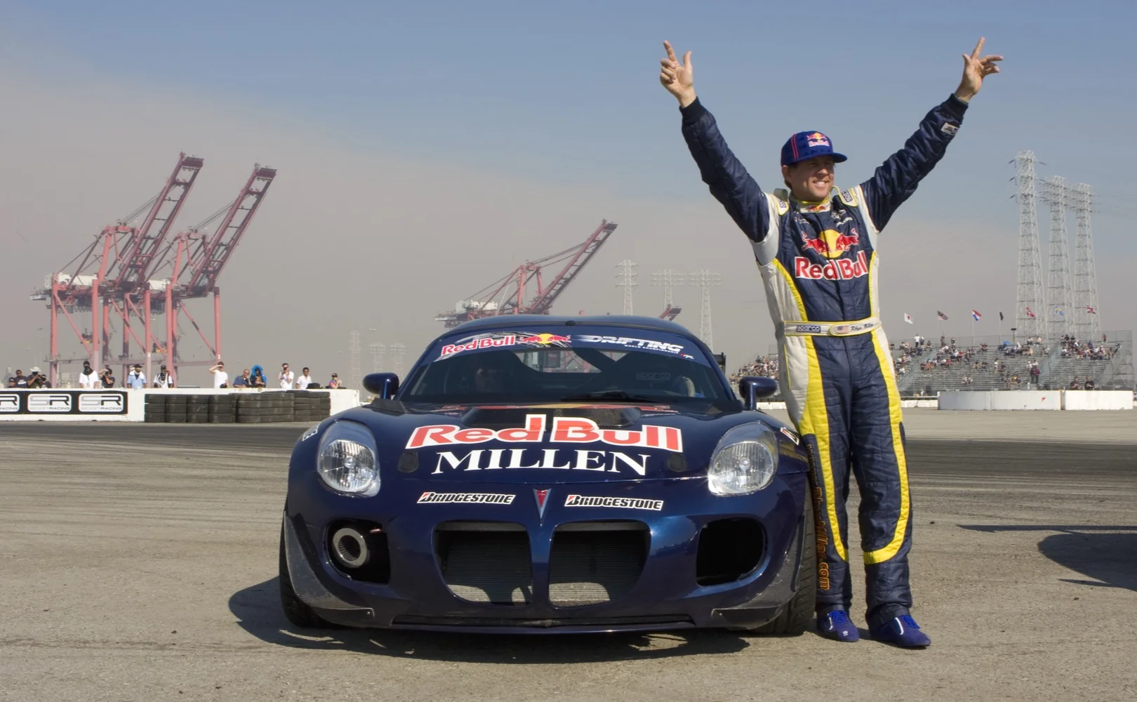 Redbull drifting branding outdoor event promotional signage