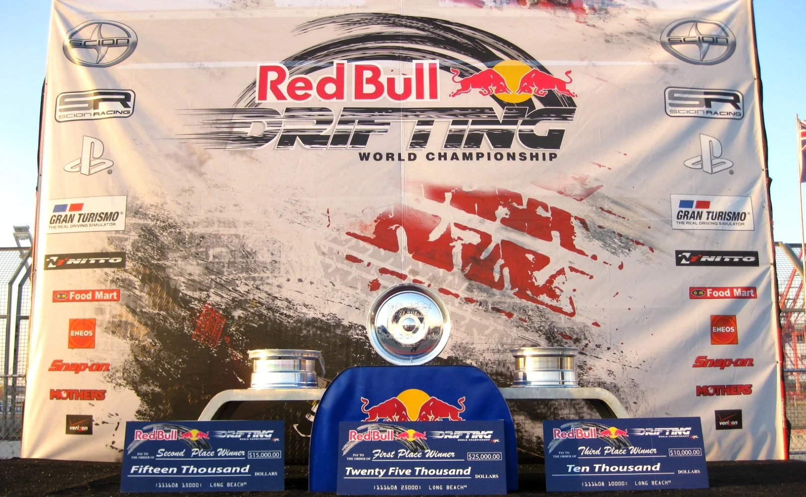 Redbull drifting branding outdoor event promotional signage