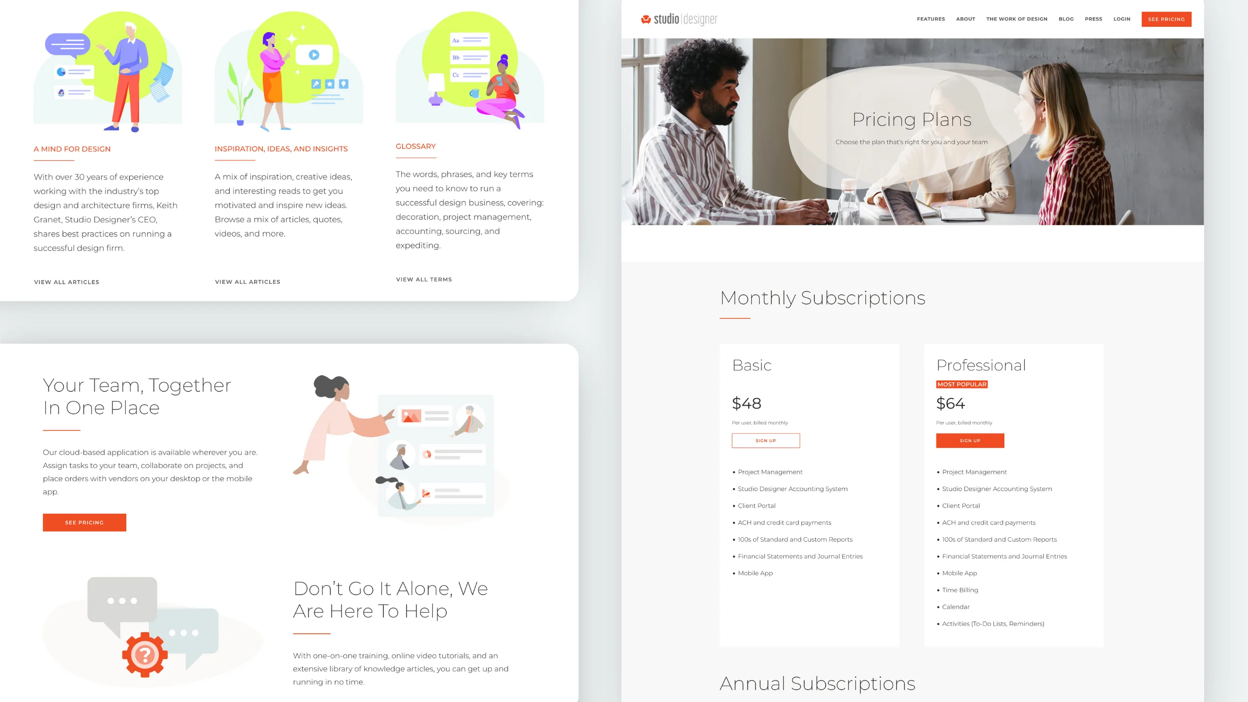 Studio designer web development wordpress features saas paas
