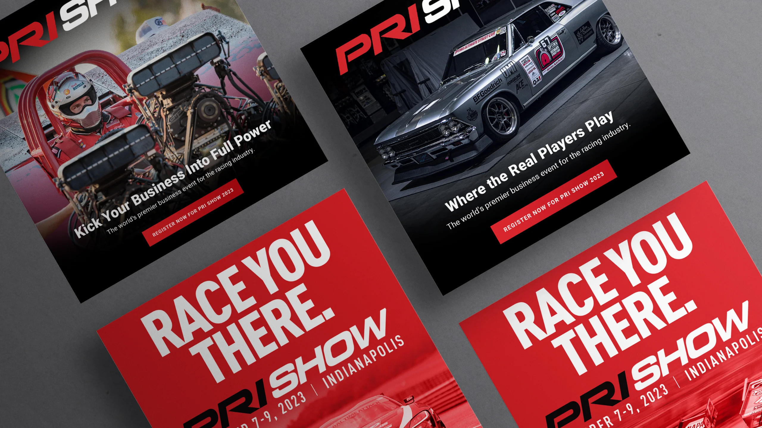 Performance racing industry pri show social media display banner ads