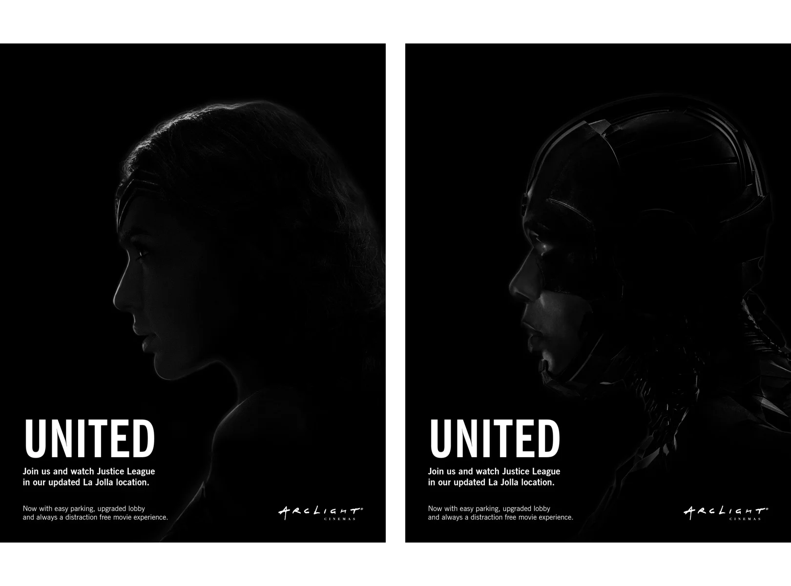 Dc justice league arclight cinema graphic design creative concepts